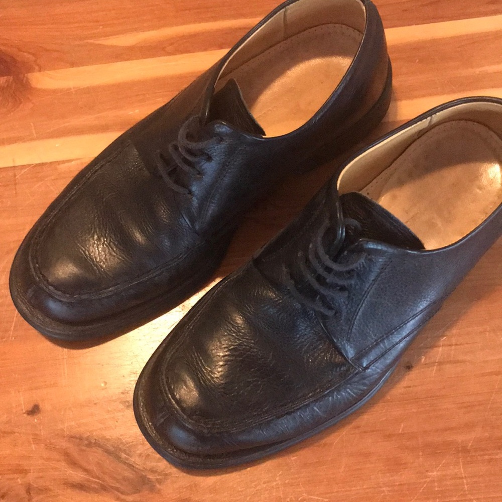 Black business casual shoe.